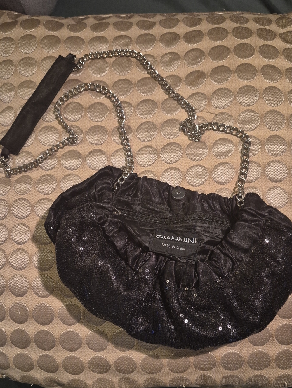 GIANNINI Black Sequin Evening Shoulder Bag